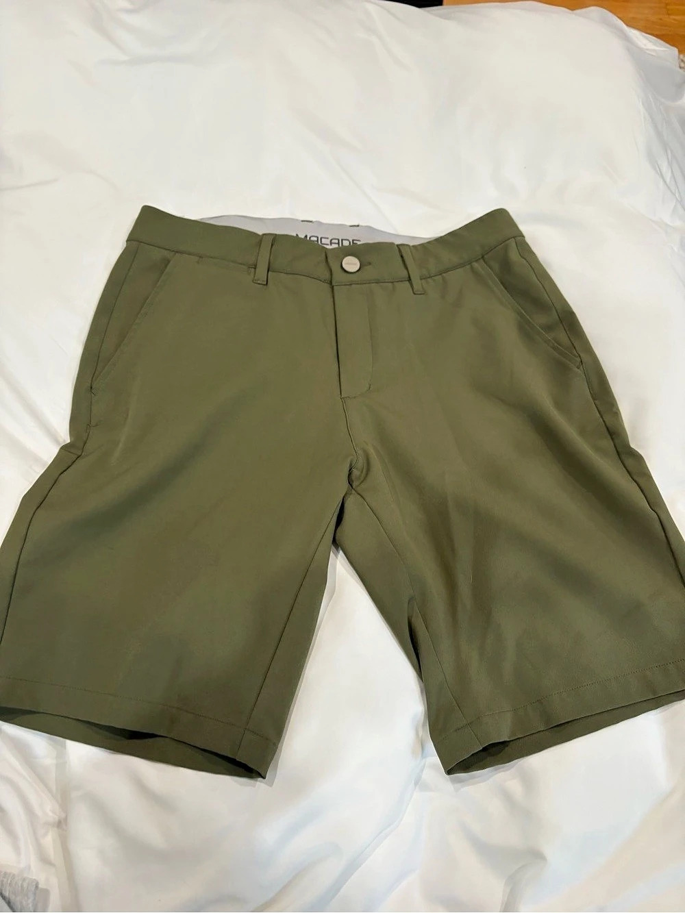 MACADE Four-Way Stretch Shorts Flat Front Golf Shorts Green Medium